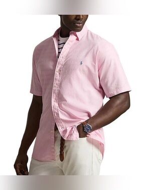 Ralph Lauren men’s classic button down shirt. Short sleeves. Size Large.